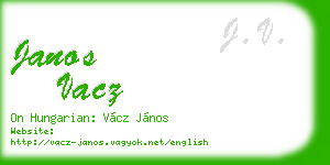 janos vacz business card